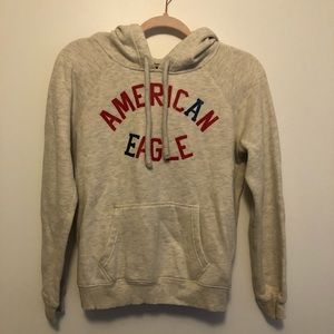 White/grey heathered American Eagle hoodie